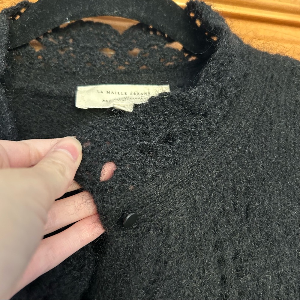 Sezane Angie Black Cardigan Sweater - Picture 11 of 13
